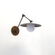 One-Light Swing-Arm Sconce with Brass Disc Shade