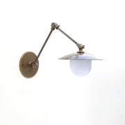 One-Light Swing-Arm Sconce with Brass Disc Shade