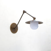 One-Light Swing-Arm Sconce with Brass Disc Shade