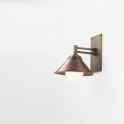 One-Light Swing-Arm Wall Sconce with Weathered Copper Cone Shade