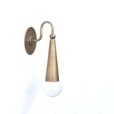 One-Light Tapered Brass Cone Wall Sconce