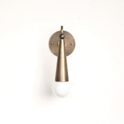 One-Light Tapered Brass Cone Wall Sconce