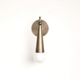 One-Light Tapered Brass Cone Wall Sconce