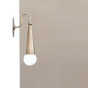 One-Light Tapered Brass Cone Wall Sconce