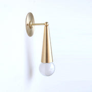One-Light Tapered Cone Wall Sconce in Cast Brass