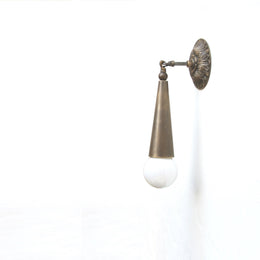 One-Light Tapered Cone Wall Sconce with Cast Rosette Backplate