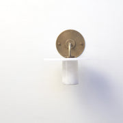 One-Light Wall Sconce with Alabaster Disc and Cylinder Shade