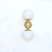 Opal Globe Wall Sconce with Cast Brass Back Plate