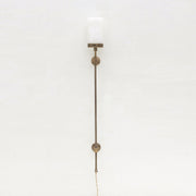 Plug-In Alabaster Cylinder Wall Sconce with Long Stem