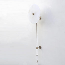 Plug-In Alabaster Disc Wall Sconce