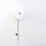 Plug-In Alabaster Disc Wall Sconce