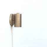 Plug-In Brass Cylinder Wall Sconce