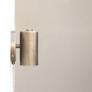 Plug-In Brass Cylinder Wall Sconce