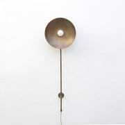 Plug-In Brass Disc Wall Sconce