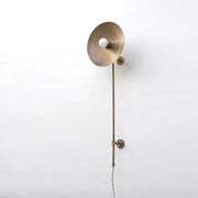 Plug-In Brass Disc Wall Sconce