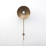 Plug-In Brass Dish Wall Sconce