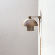 Plug-In Brass Two-Tier Dome Wall Sconce