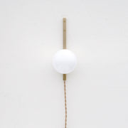 Plug-In Brass Wall Sconce with Opal Globe