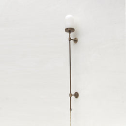 Plug-In Wall Sconce with Alabaster Cylinder Shade