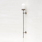 Plug-In Wall Sconce with Alabaster Cylinder Shade