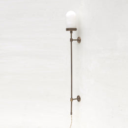 Plug-In Wall Sconce with Alabaster Cylinder Shade
