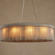Romilly round chandelier silver beaded fringe