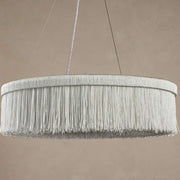 Romilly round chandelier silver beaded fringe