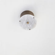 Round Alabaster Flush Mount Ceiling Light