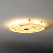Round Alabaster Flush Mount Ceiling Light | Minimal Accent Lighting