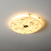 Round Alabaster Flush Mount Ceiling Light | Minimal Accent Lighting