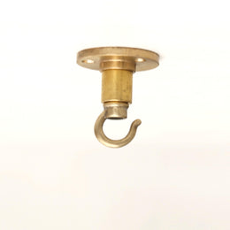 Round Backplate Brass Ceiling Hook for Pendant Cords