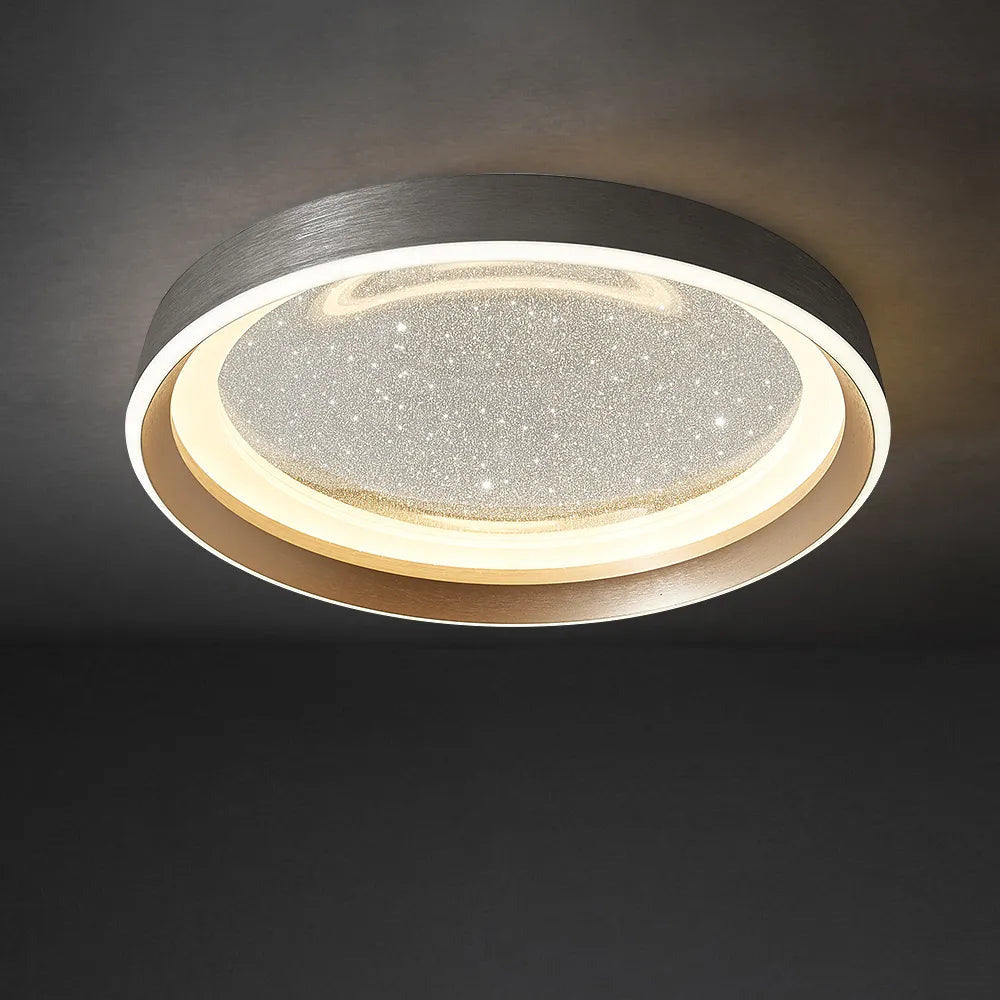 Milea Dimmable Gold Clear Glass Round LED Ceiling Lights