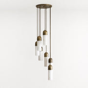 Seven-Light Alabaster Capsule Cascade Pendant