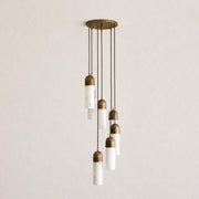 Seven-Light Alabaster Capsule Cascade Pendant