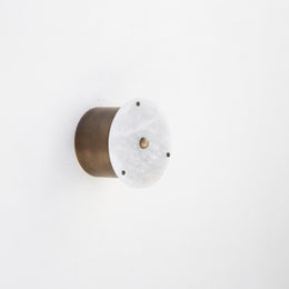 Six-Inch Round Alabaster Flush Mount Ceiling Light