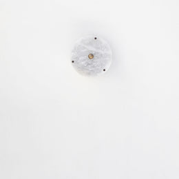 Six-Inch Round Alabaster Flush Mount Ceiling Light