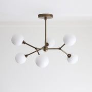 Six-Light Brass Branch Chandelier
