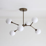 Six-Light Brass Branch Chandelier