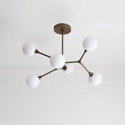 Six-Light Brass Branch Chandelier