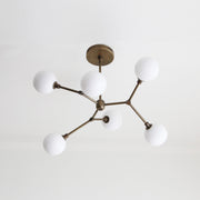 Six-Light Brass Branch Chandelier