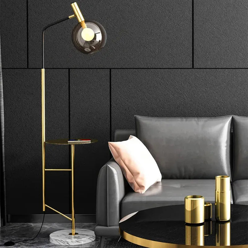 smoky-gray-glass-globe-floor-lamp-with-shelves-1