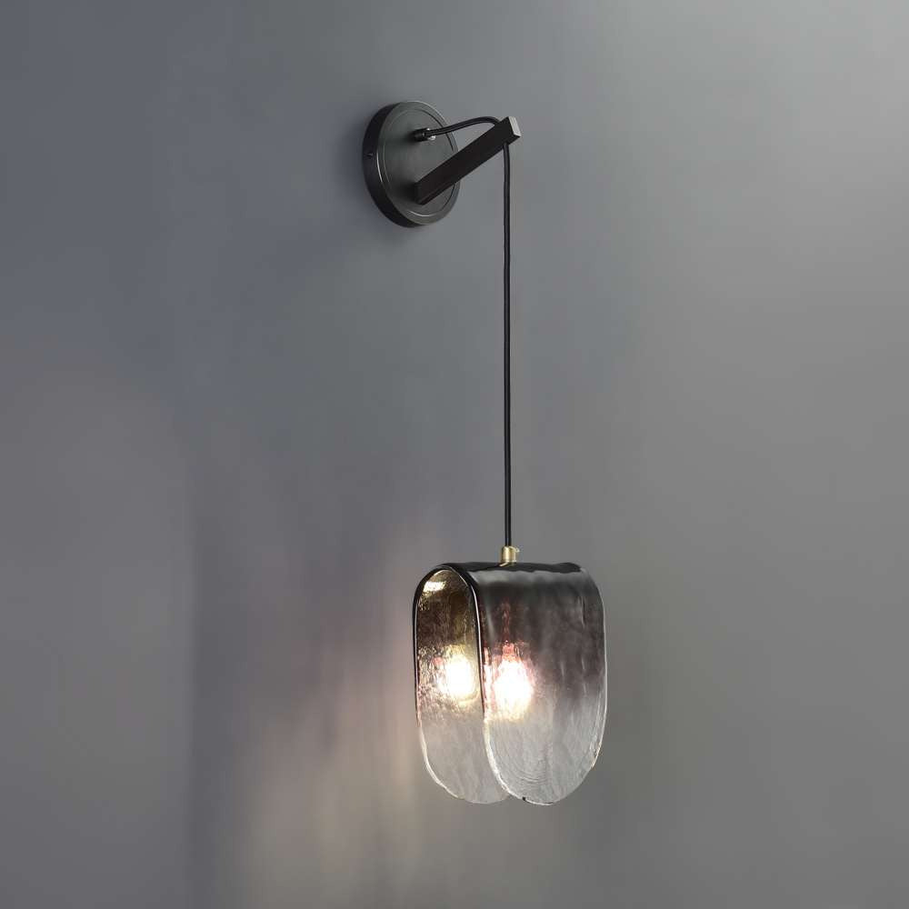 smoky-gray-glass-wall-sconce-with-metal-frame-1