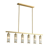 Solid Brass & Crystal Linear Chandelier