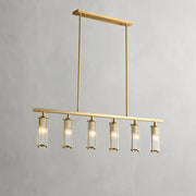 Solid Brass & Crystal Linear Chandelier