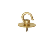 Solid Brass Screw-In Hook with Disc Collar