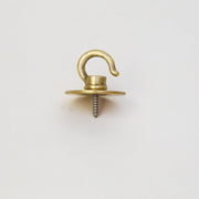 Solid Brass Screw-In Hook with Disc Collar