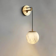 Spherical Alabaster Wall Lamp in Natural Brass | Refined Accent Lighting