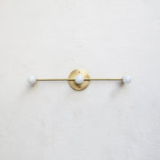 Three-Light Brass Bar Vanity Wall Light