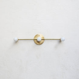 Three-Light Brass Bar Vanity Wall Light