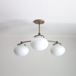 Three-Light Brass Chandelier